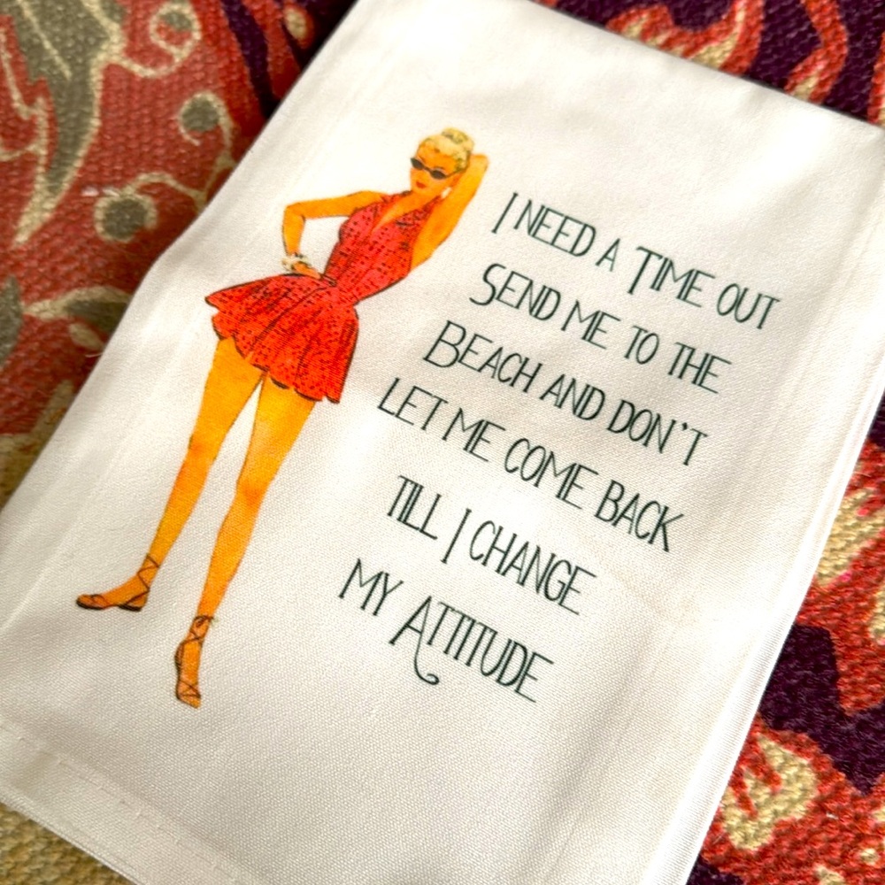 Humor “ beach “ kitchen towel Towel, vintage style
